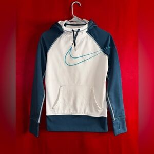#356-Nike Teal and White “THERMA-FIT” Pullover Hoodie